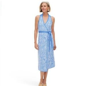 Diane Von Furstenberg X Target Blue Sea Twig Wrap Dress